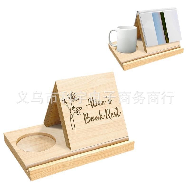 Wooden Triangle Bookshelf木质三角书架带页托的书架便携式书架