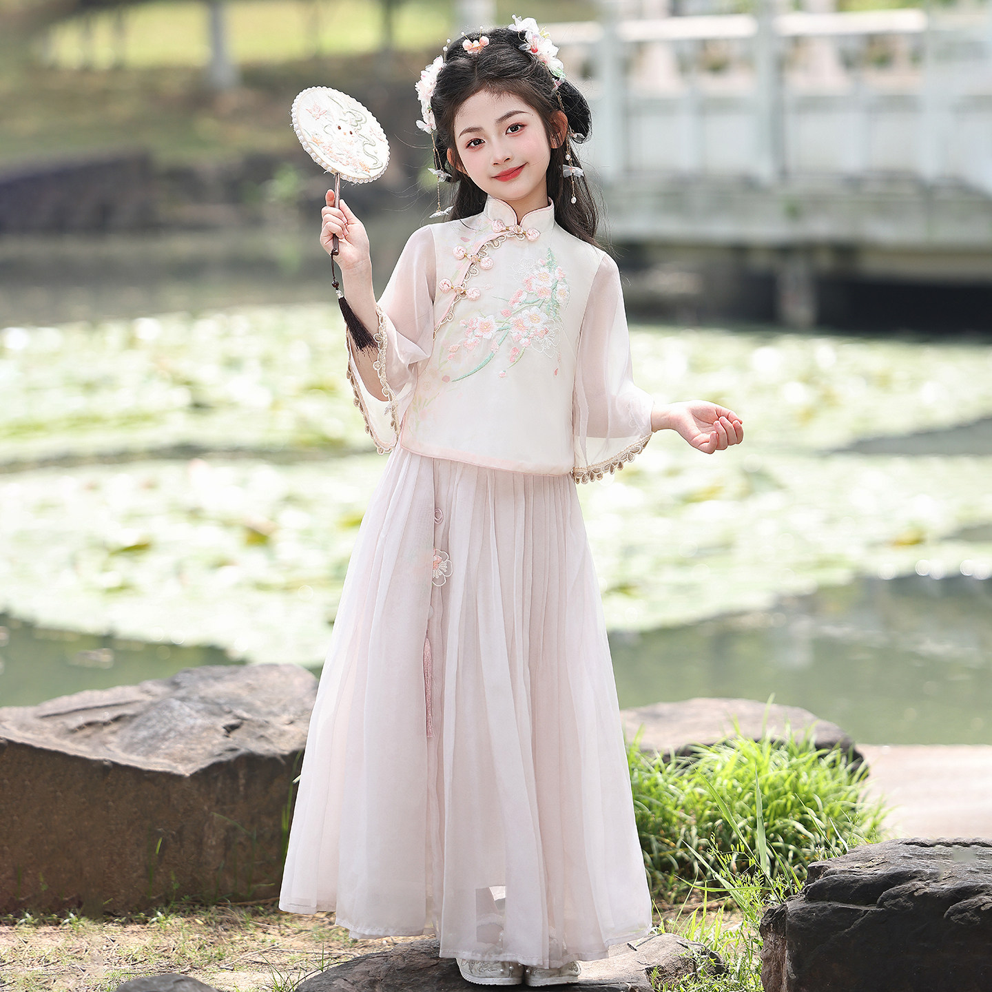 女童汉服2026新款儿童古装旗袍小女孩古风超仙唐装中国风夏季套装