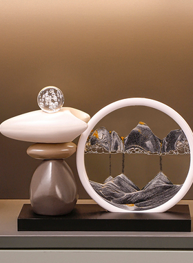 创意沙漏时来运转流o沙画摆件玄关办公室茶室软装饰品乔迁新居礼