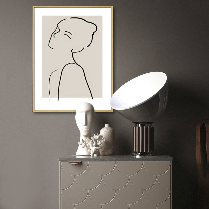 马斯蒂挂画复古客厅沙发背景墙卧室油画布玄关轻奢U人物柿子装饰