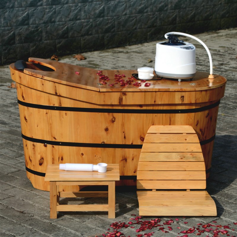 香柏木泡澡木桶大人汗蒸熏洗澡沐浴桶家用全身浴缸澡盆大号坐浴盆