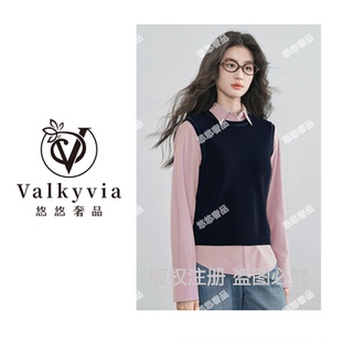 圆领后开叉百搭针织马甲M353213 悠悠奢品 Valkyvia