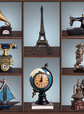 创意复古家居客厅电o视柜玄关酒柜装饰书柜酒店办公桌面置物架摆