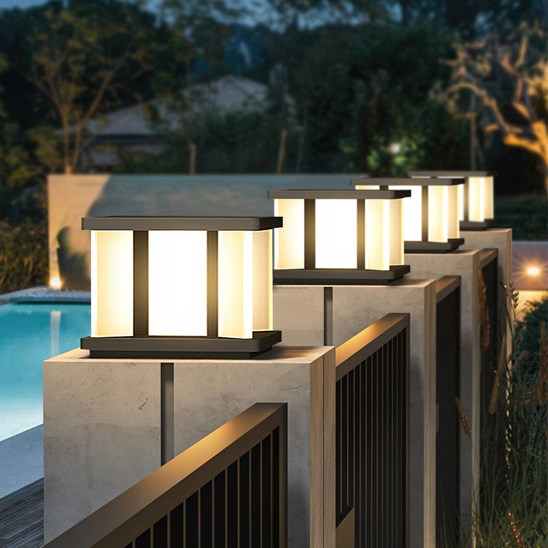 太阳能柱头灯户外防水花园围墙灯庭院灯大门口灯别U墅门柱灯柱子