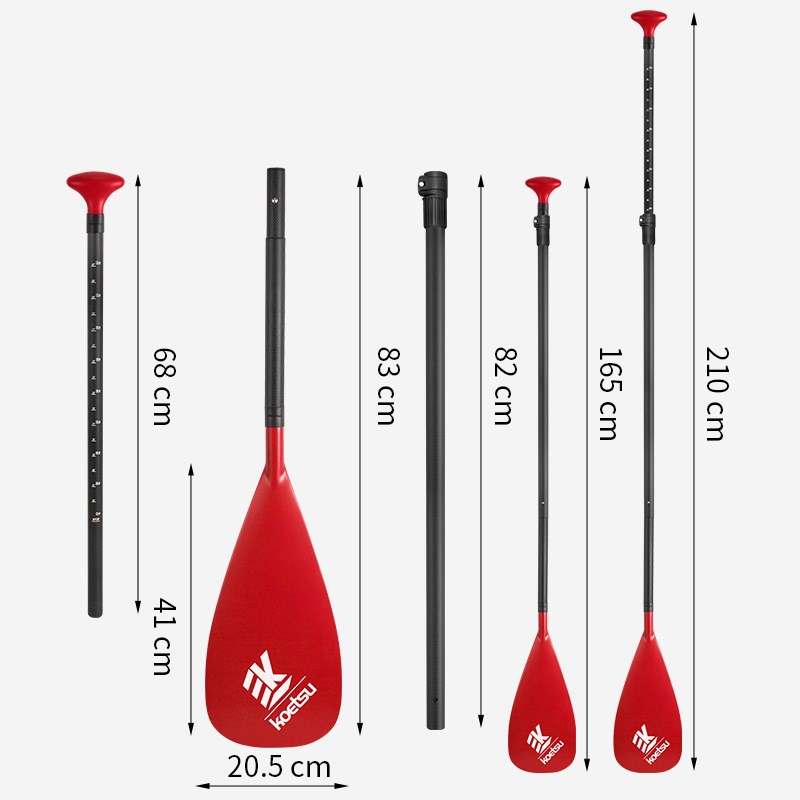 KOETSU科特苏红叶全碳桨 可拆卸SUP碳纤维划桨冲浪浆板三段式船桨
