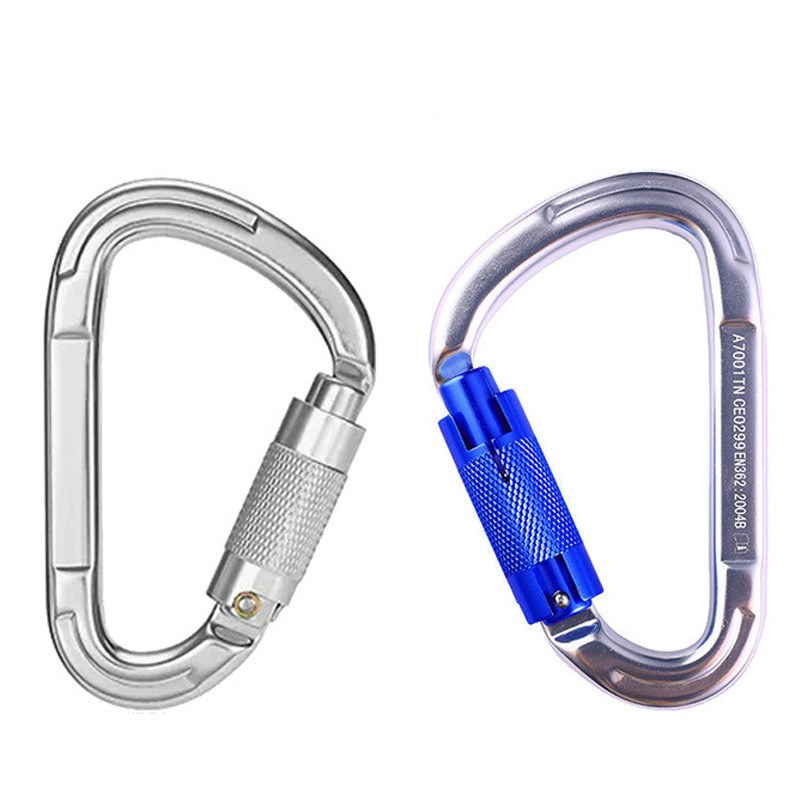 Q&C户外攀岩梨型25KN航空铝自动主锁快挂登山安全扣保险扣弹簧扣