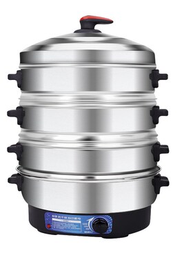 乐的美大号电蒸笼商用插电蒸锅保温定时自动断电大容量蒸菜锅多层