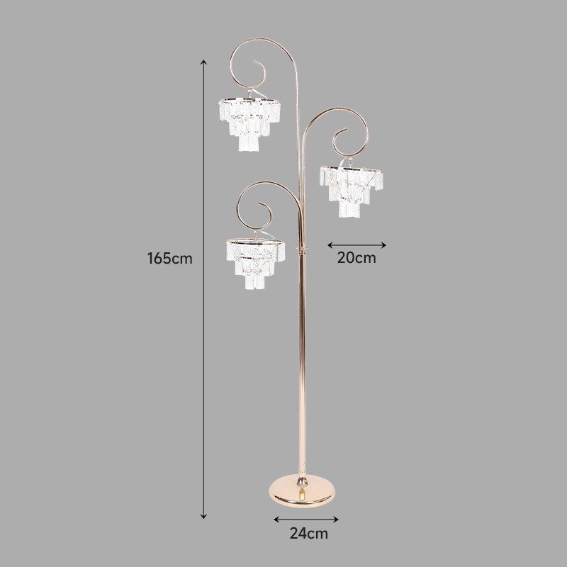 新款婚礼堂3头冰条路引灯道具欧式婚庆珠帘吊坠舞台发光路引道具