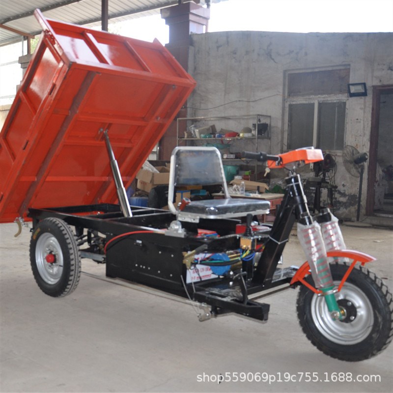 可定尺寸1-3吨型电动三开门运货自卸车 门可拆卸型电动方斗拉货车