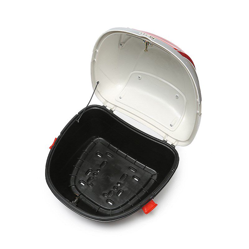 现货供应塑料大号电动车后备箱流光灯尾箱通用式摩托车白料后尾箱