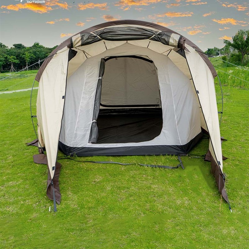 夏诺多吉户外露营帐篷一室一厅大空间隧道帐篷加厚防风防雨遮阳帐