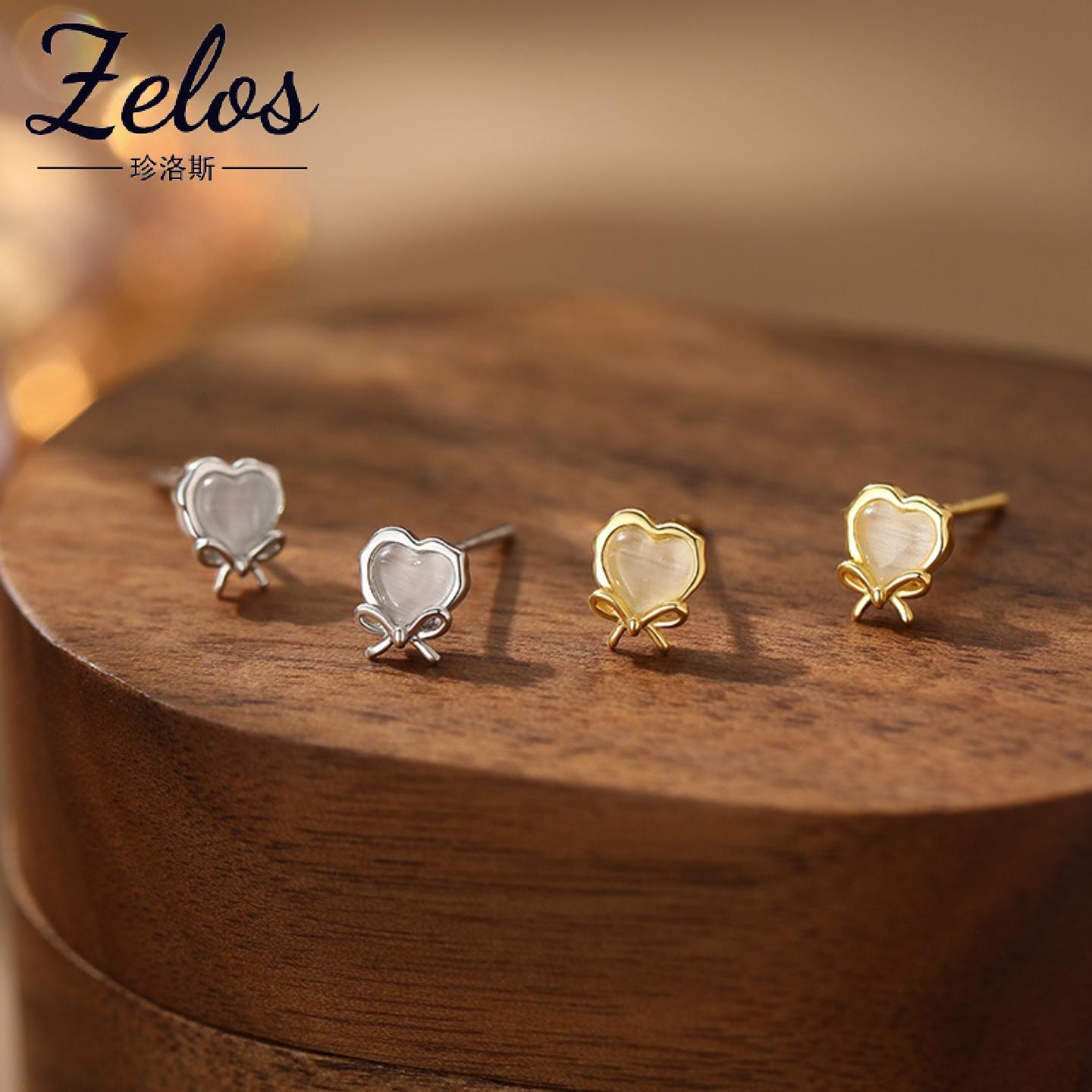 阿宝S999足银蝴蝶结耳钉