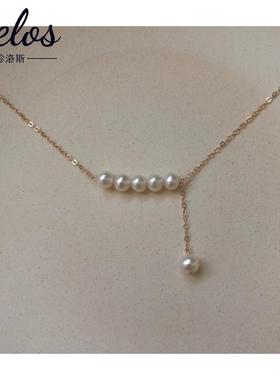 S925纯银镀金淡水珍珠项链