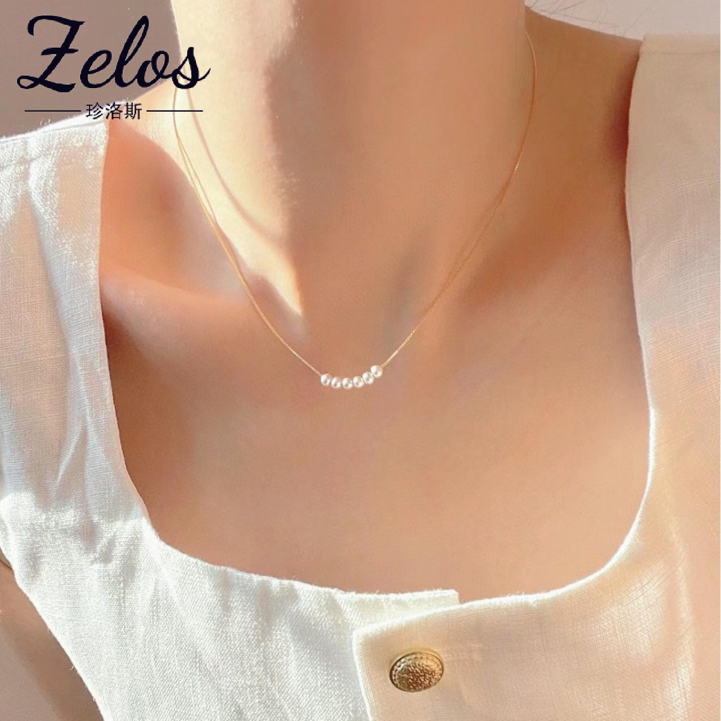 925纯银珍珠微笑锁骨链