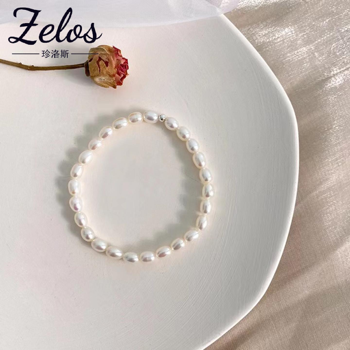 S925银淡水珍珠手链45mm