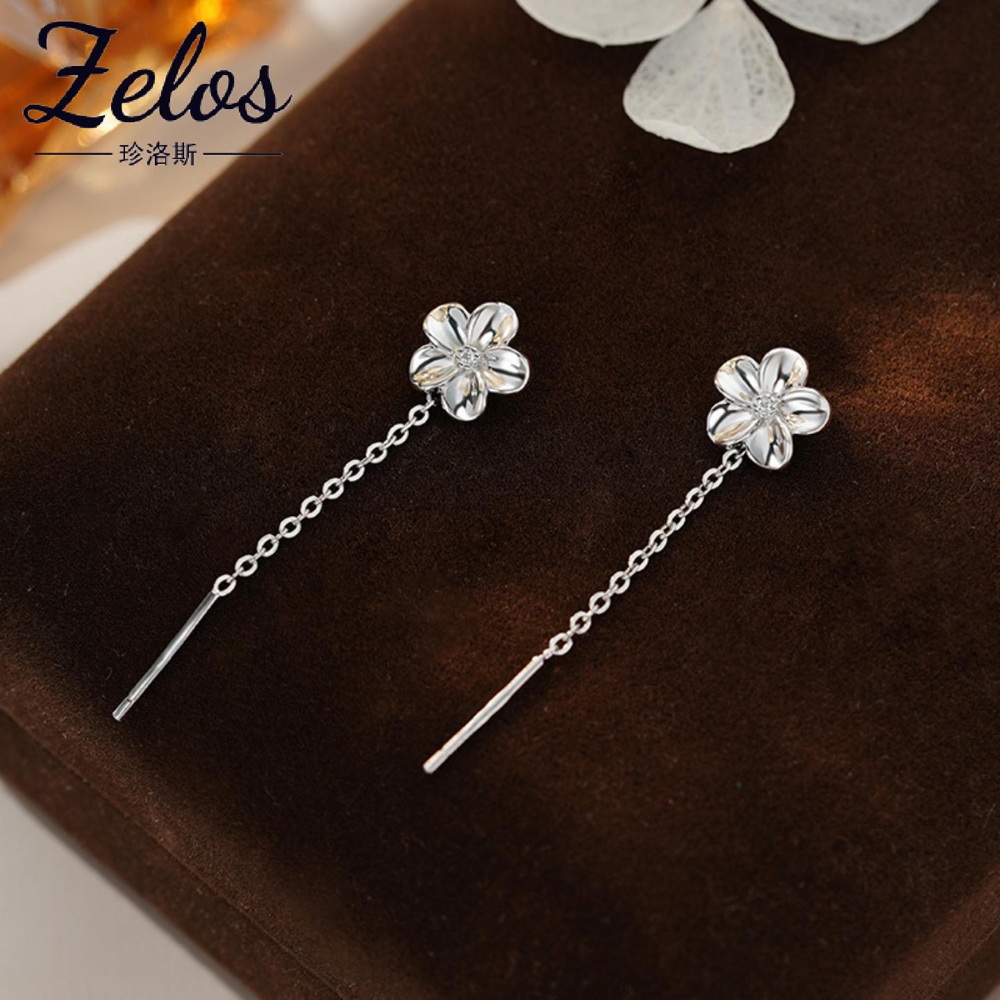 S999足银花朵耳线简约优雅