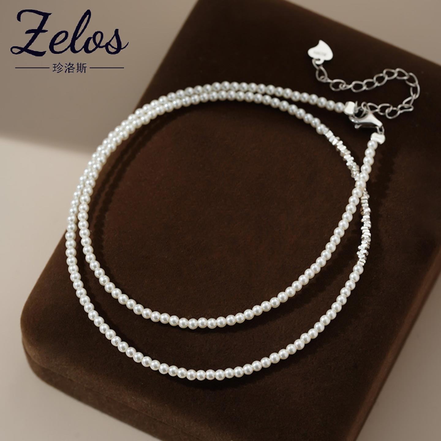 阿宝S999足银碎银珍珠项链轻奢高贵精致气质独特设计百搭颈链女式
