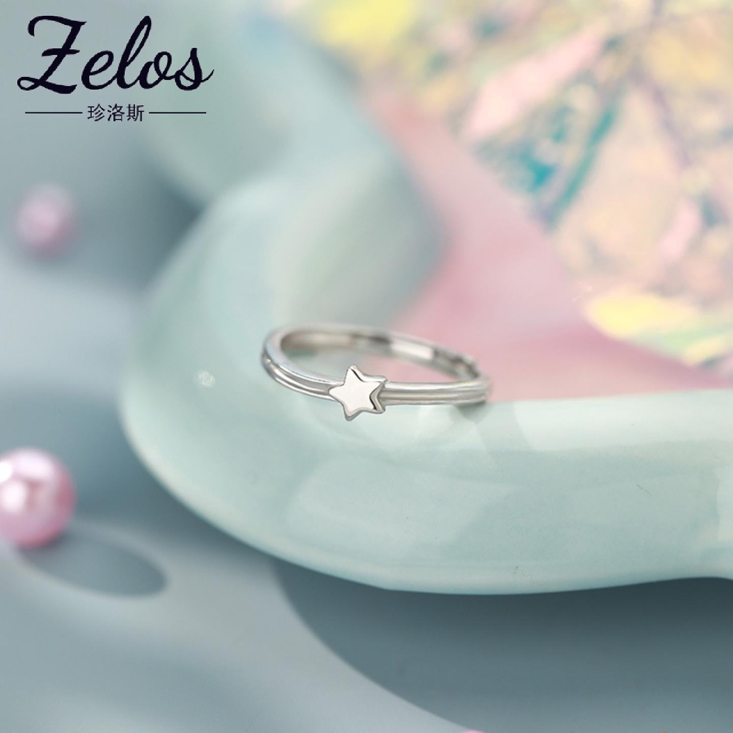 阿宝S999足银五角星戒指创意个性设计冷淡风韩版简约日常手饰