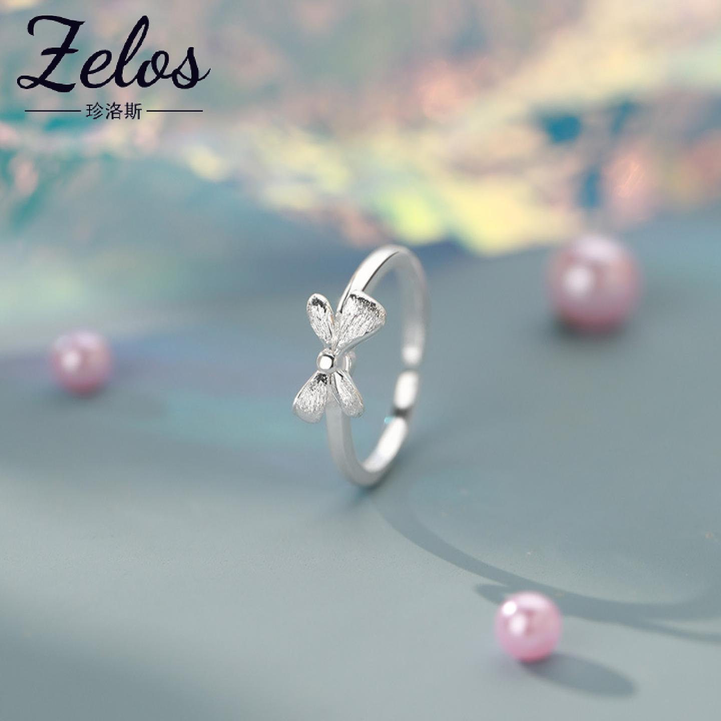 阿宝S999足银蝴蝶结戒指