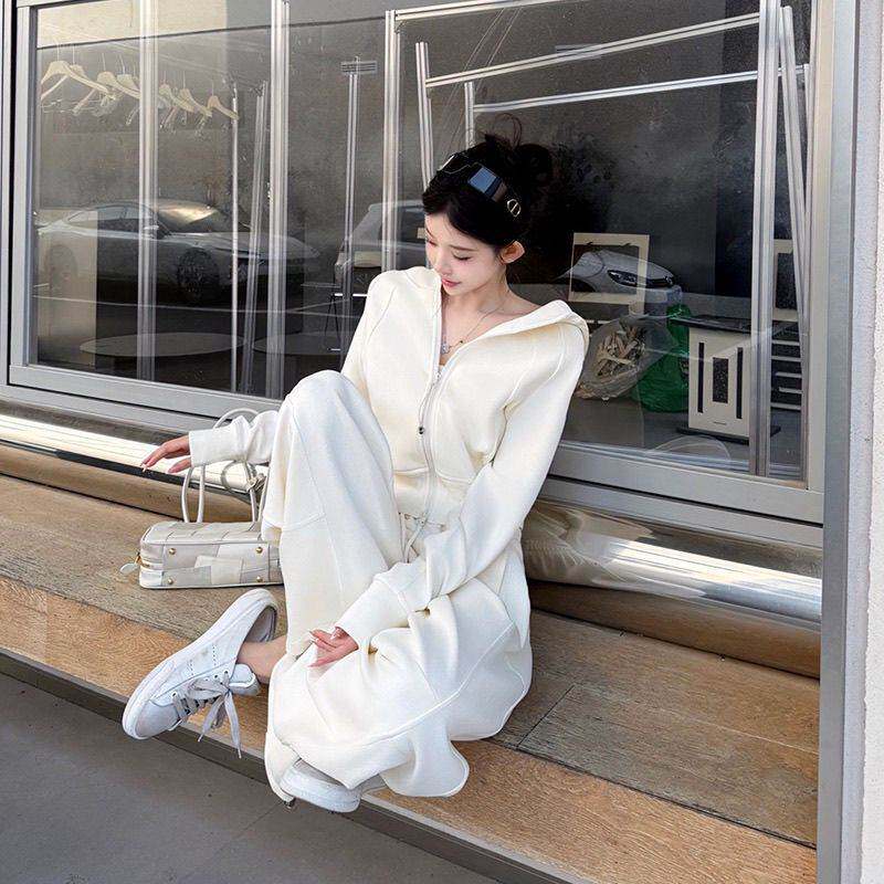 2026年新款连帽卫衣套装女春夏韩版宽松休闲运动阔腿裤两件套洋气