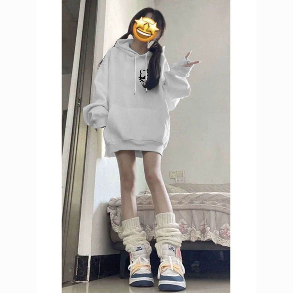 美式潮牌连帽卫衣女春夏加绒加厚宽松小众设计感学生外套帽衫