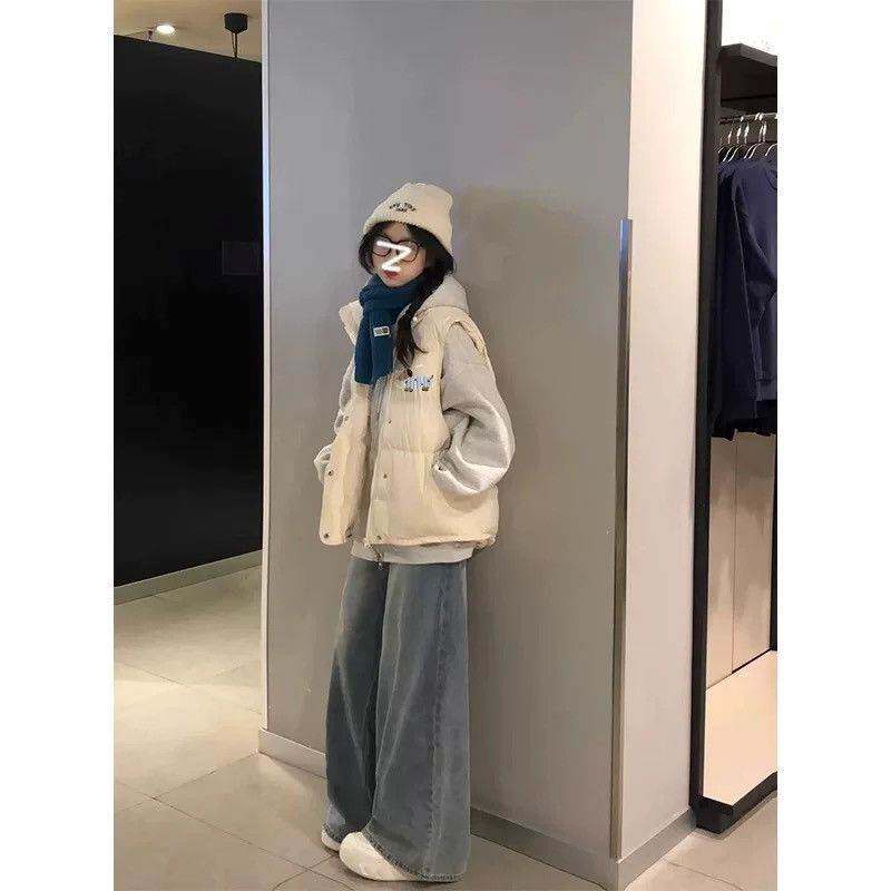 超好看马甲女2026新款冬季韩系棉服棉衣开衫卫衣牛仔裤套装潮