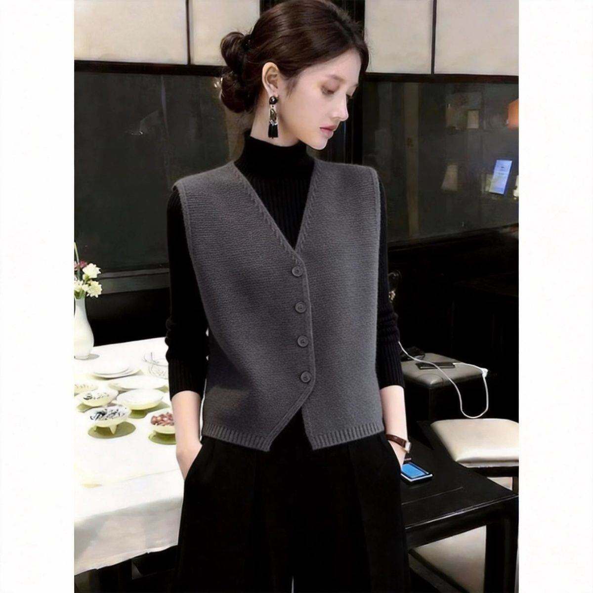 毛衣马甲女洋气2026年新春款新款百搭针织开衫无袖马甲背心爆款