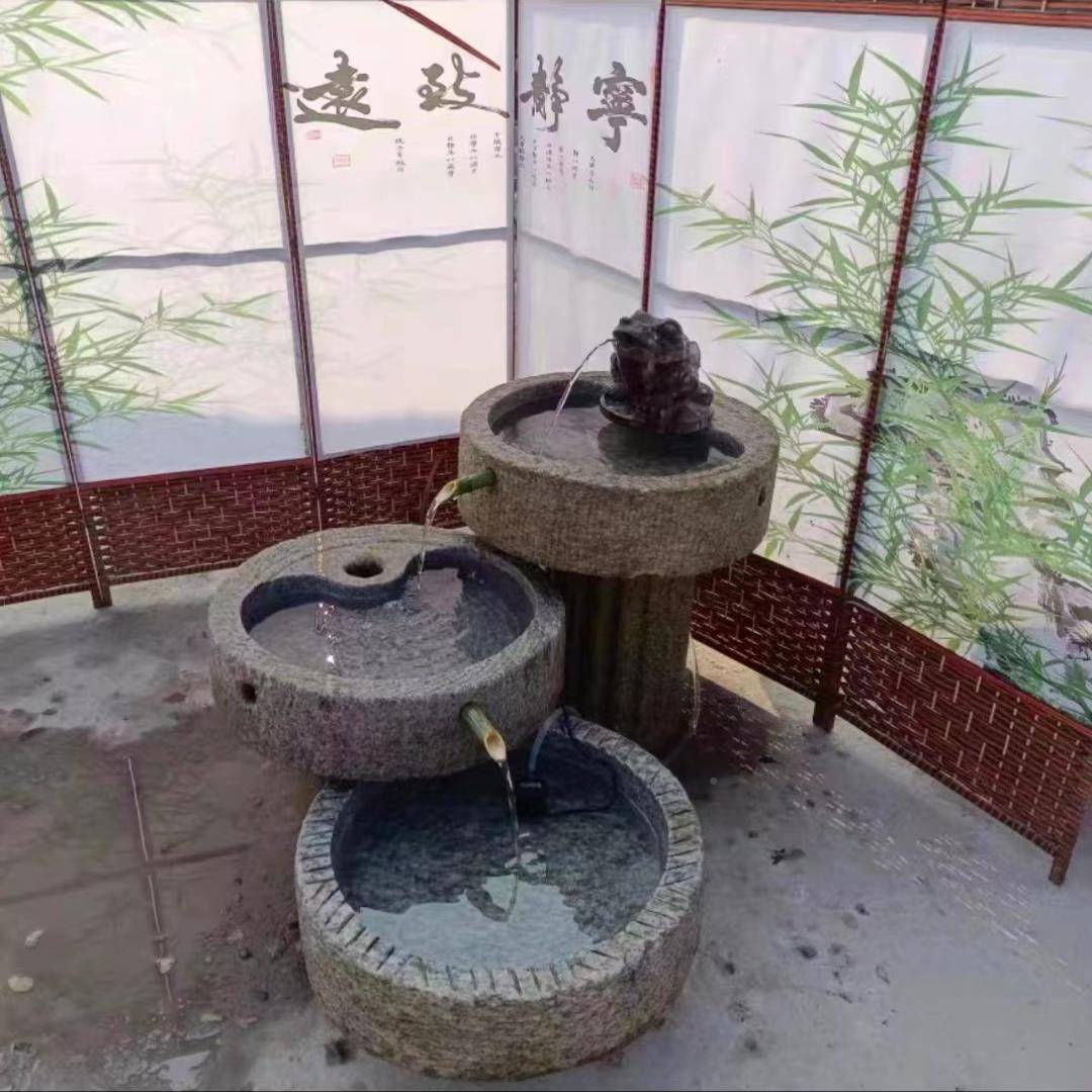 盆水池老735盆马槽旧磨石槽流水户外水景院摆件景庭观花石老鱼缸