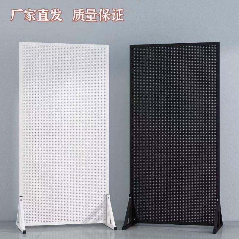 铁艺五金工具洞洞板落地圆孔手饰品配件移动机推拉架收纳挂见详情