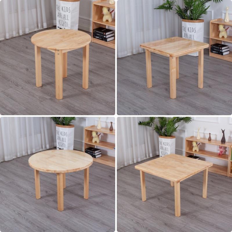 生儿园实木桌子椅子椅圆桌无品牌/学餐幼桌正方形课桌儿童家用学