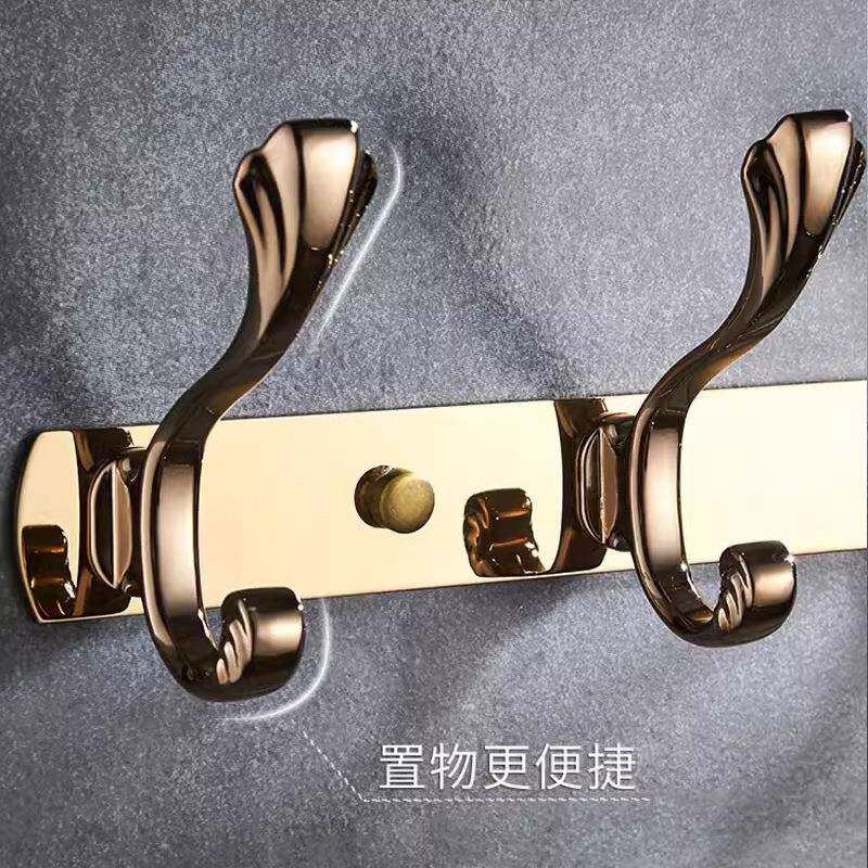 瑰犇牌轻奢288免钉不锈钢挂衣钩玫金卧室衣壁钩挂衣服帽挂钩客厅