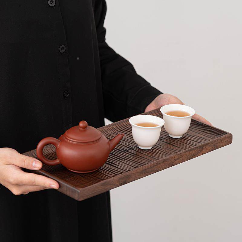 胡桃木长方托盘干泡241点茶盘蛋糕面早餐茶包盘酒店品餐厅用木质
