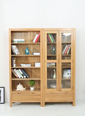 现代简约断全木实YNN边客厅餐厅酒柜餐柜立式橡木隔酒柜