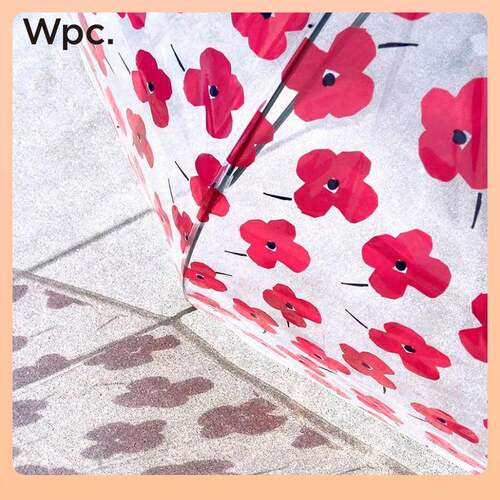 ⊕Wpc.新款小清新印花长柄透明94梦雨伞简约可爱幻防雨水拒水伞水