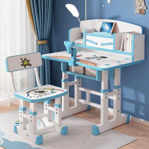 小学OOB生写字桌套家习用书桌书架组合降小孩儿童学桌椅装可升作
