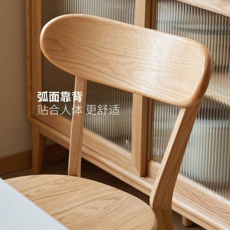 实木餐桌椅子家用餐椅原木休闲靠背椅餐厅吃饭凳子洽谈书桌