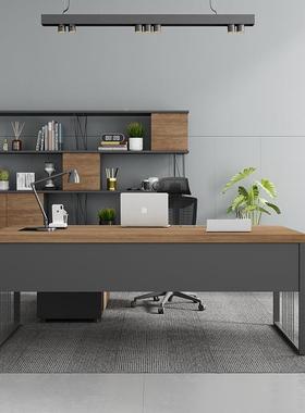 办公桌简约现代主办管桌经理公室桌老子人班JEC单台板桌办公桌椅