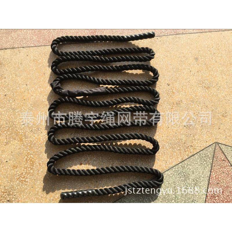 UFC专业体训练绳MA格斗绳黑色M健身粗绳肌肉大绳能50mm*9米力量绳