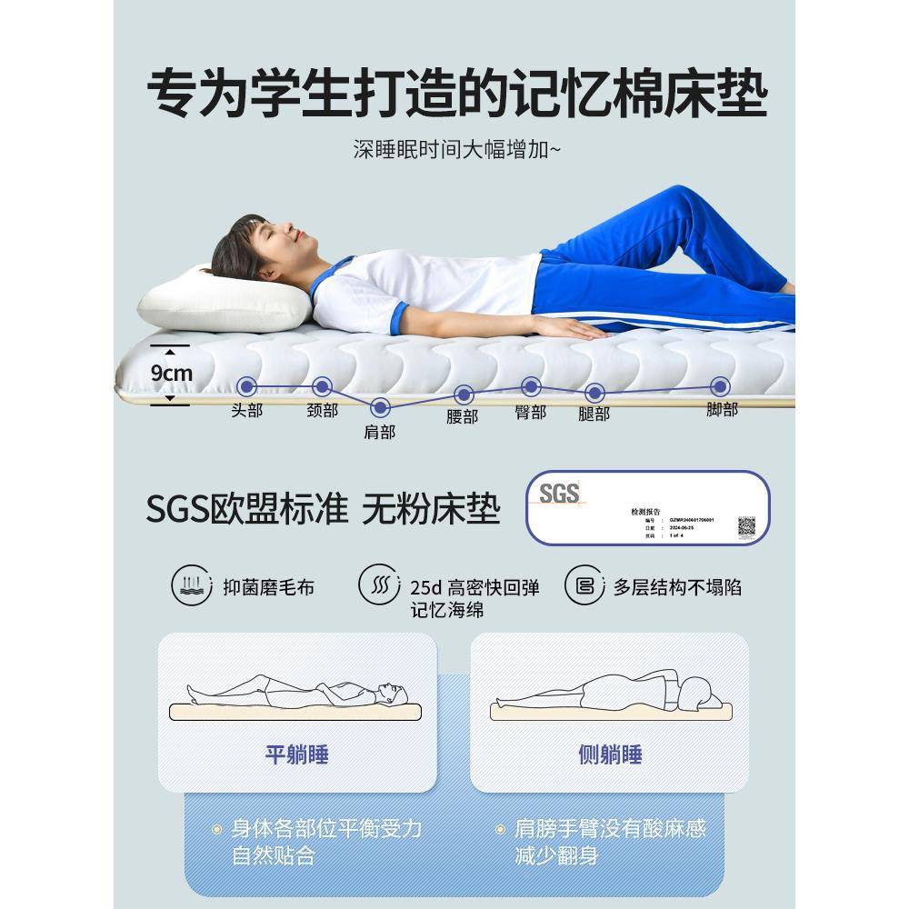 屋创品学生000002宿舍床忆软垫记棉垫寝室海绵垫子单人上下铺租本