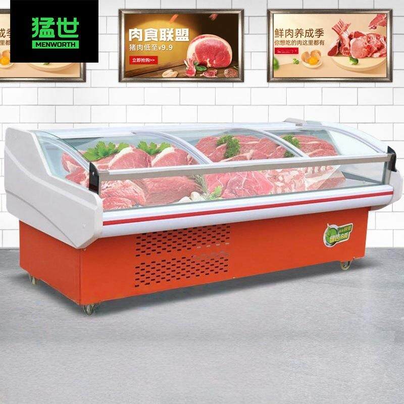 世猛鲜肉展示柜冷藏卧式平冰柜岛市柜超冷BGA柜生鲜海鲜保鲜柜熟