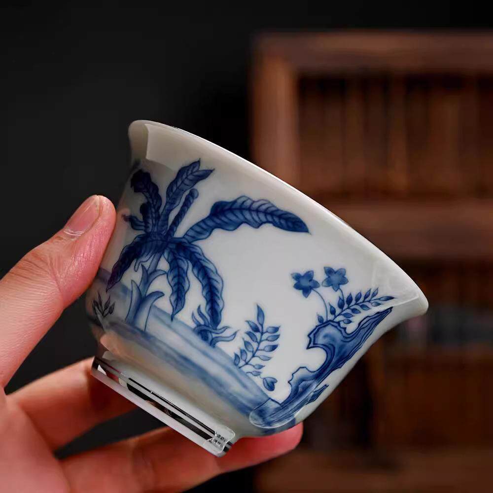 复青JBV瓷三古才盖碗釉中彩泡茶器中式花家用陶瓷茶具描烫金防茶