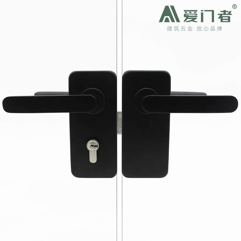 门玻者玻璃门锁玻璃门执办公室高隔断璃锁带爱把手推拉孔门执手锁