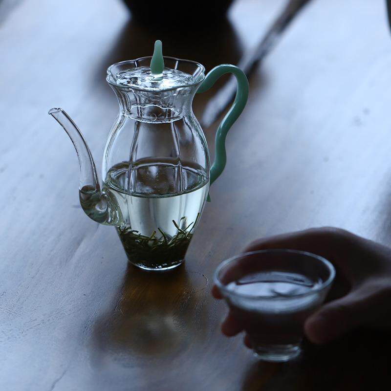 觅山高硼硅耐热玻茶壶泡茶器堂带过滤璃孔冲茶玻璃茶壶水壶日大式