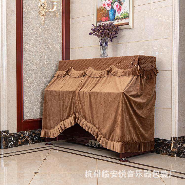 yinue119音月欧式荷绒琴罩棕色琴套浪漫式古典钢琴兰套y包括凳欧