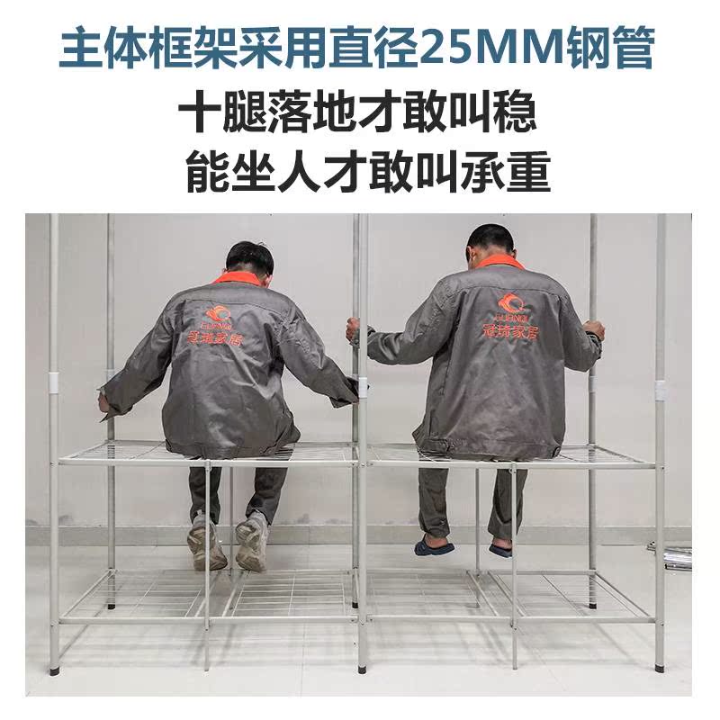 7K衣柜简易布衣柜折叠免安装全密封钢管加固布艺出租屋用挂衣橱收