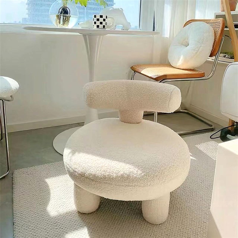 网红小凳子高级感家用简约客厅茶几沙发矮O凳软坐垫圆凳换鞋凳