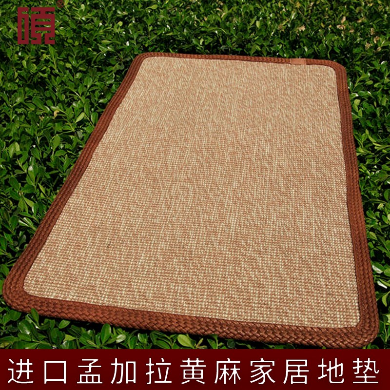 日式硕牌进口黄麻地垫入户门垫C大门外蹭土家用室内亚麻防滑
