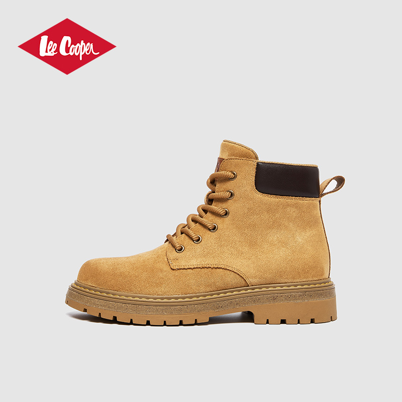 Lee Cooper复古马丁靴男2025秋季新款商务增高男靴耐磨防滑大黄靴