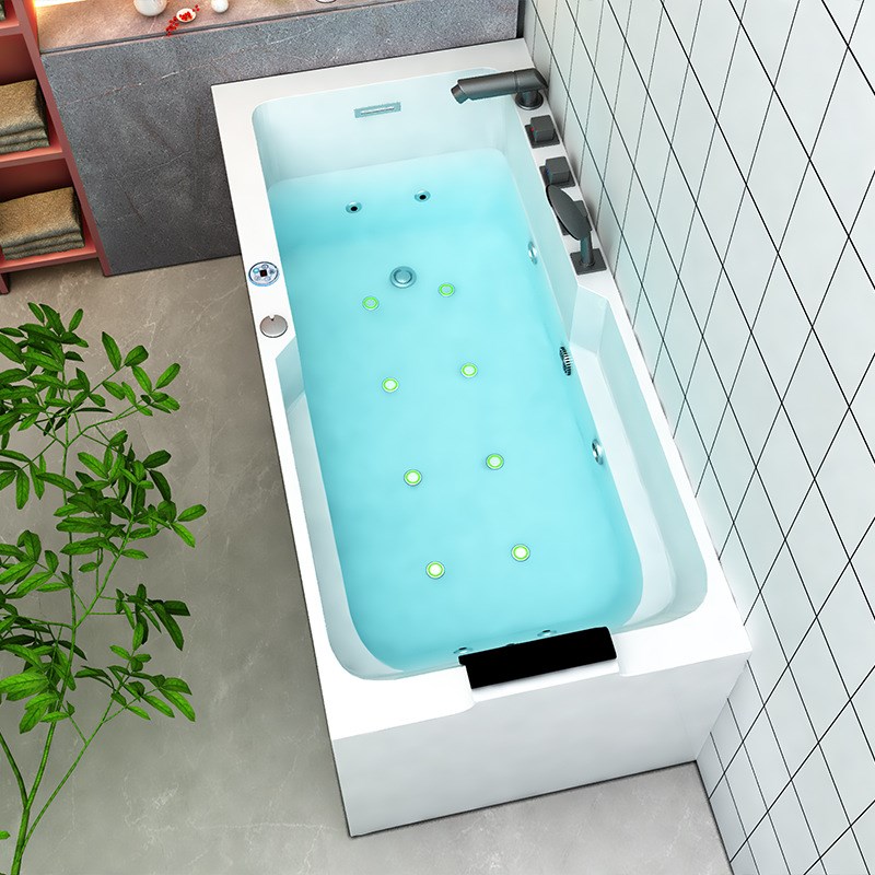 新款家用小户型恒温冲浪按摩彩灯泡泡浴亚克力加厚躺靠舒适浴缸