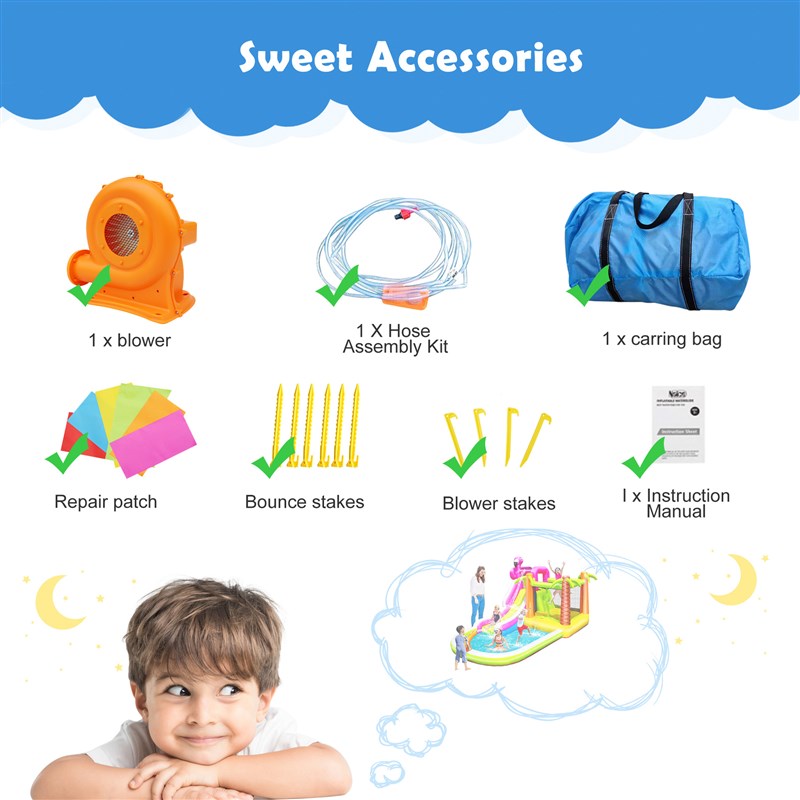 儿童滑滑梯充气喷水小型攀岩充气城堡家用室内外淘气堡游乐广场